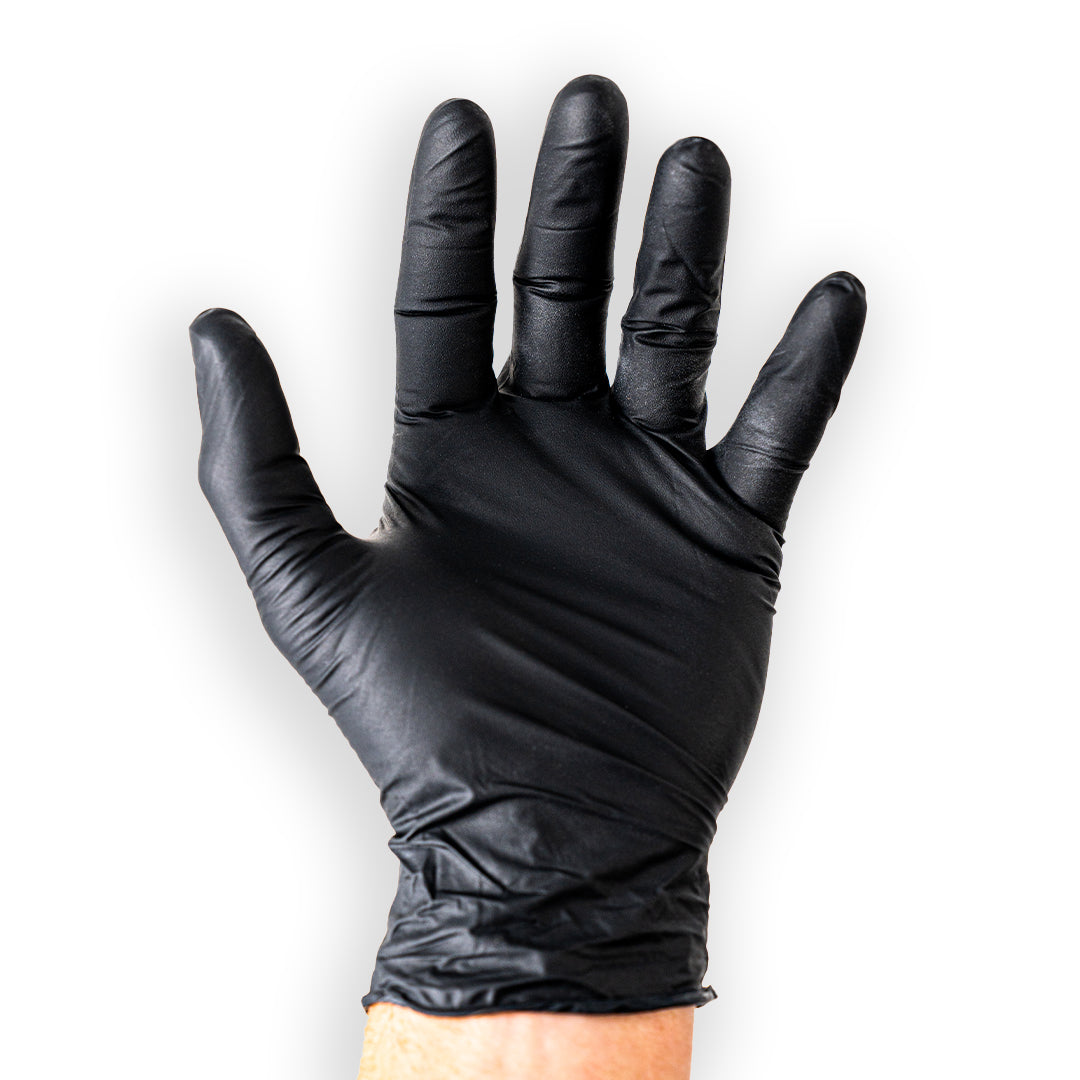 Black 4 Mil Disposable Nitrile Gloves (100-Box) - Own Boss Supply Co